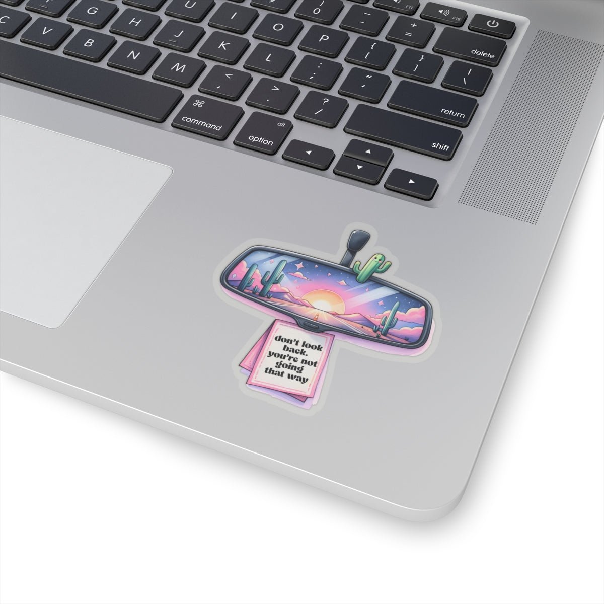 Don't Look Back Clear Transparent Vinyl Sticker, 2.8" x 3"
