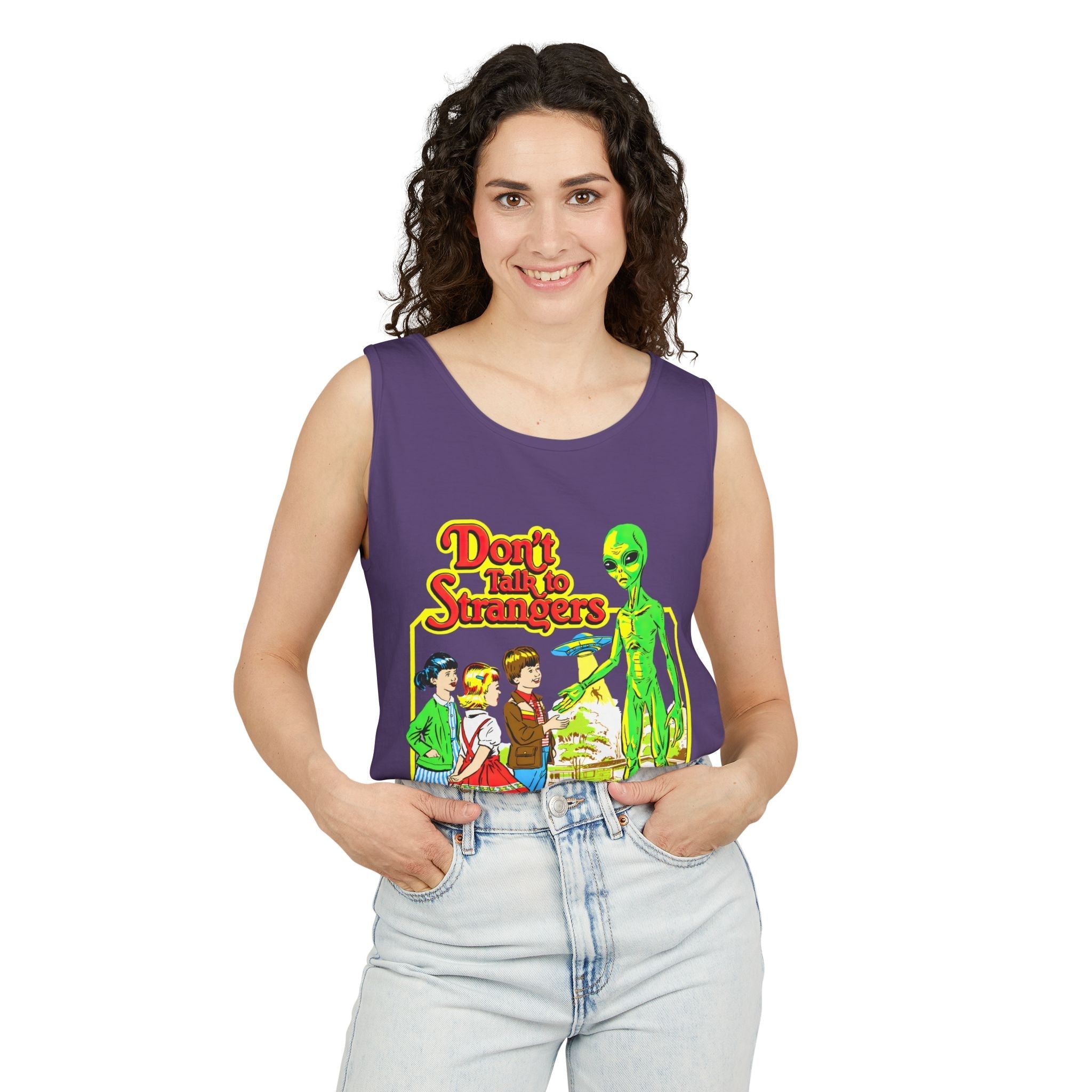 Don't Talk to Strangers Alien Unisex Tank Top