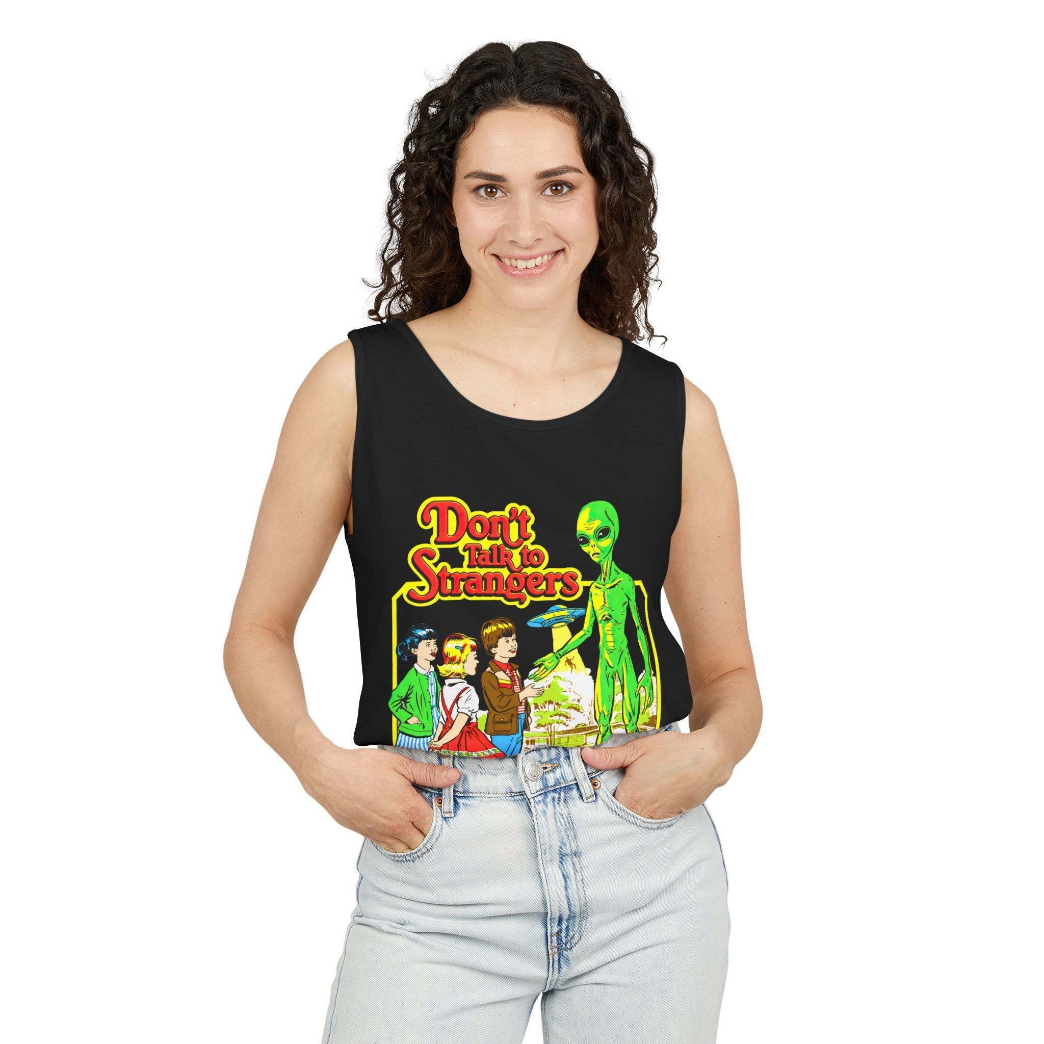 Don't Talk to Strangers Alien Unisex Tank Top