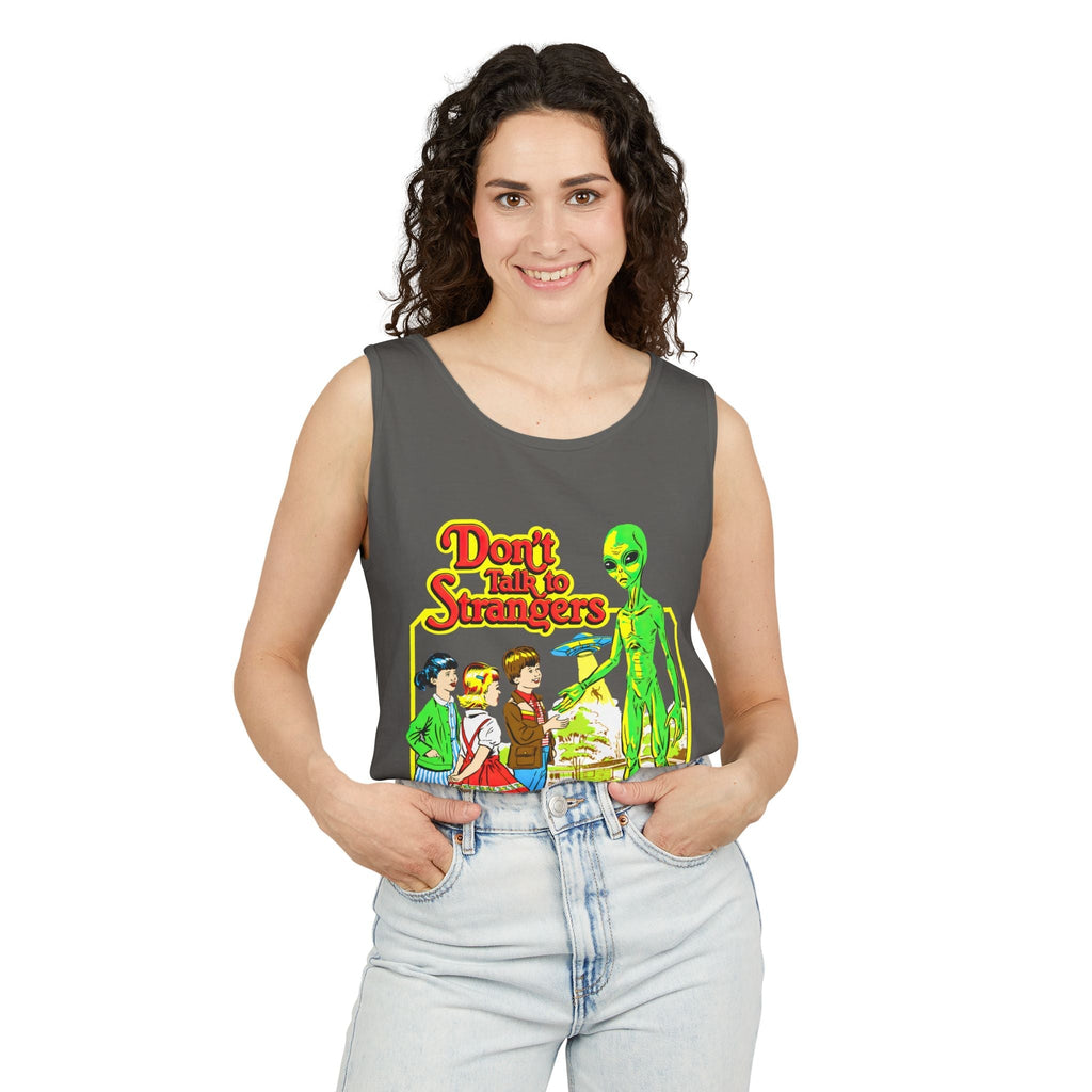 Don't Talk to Strangers Alien Unisex Tank Top