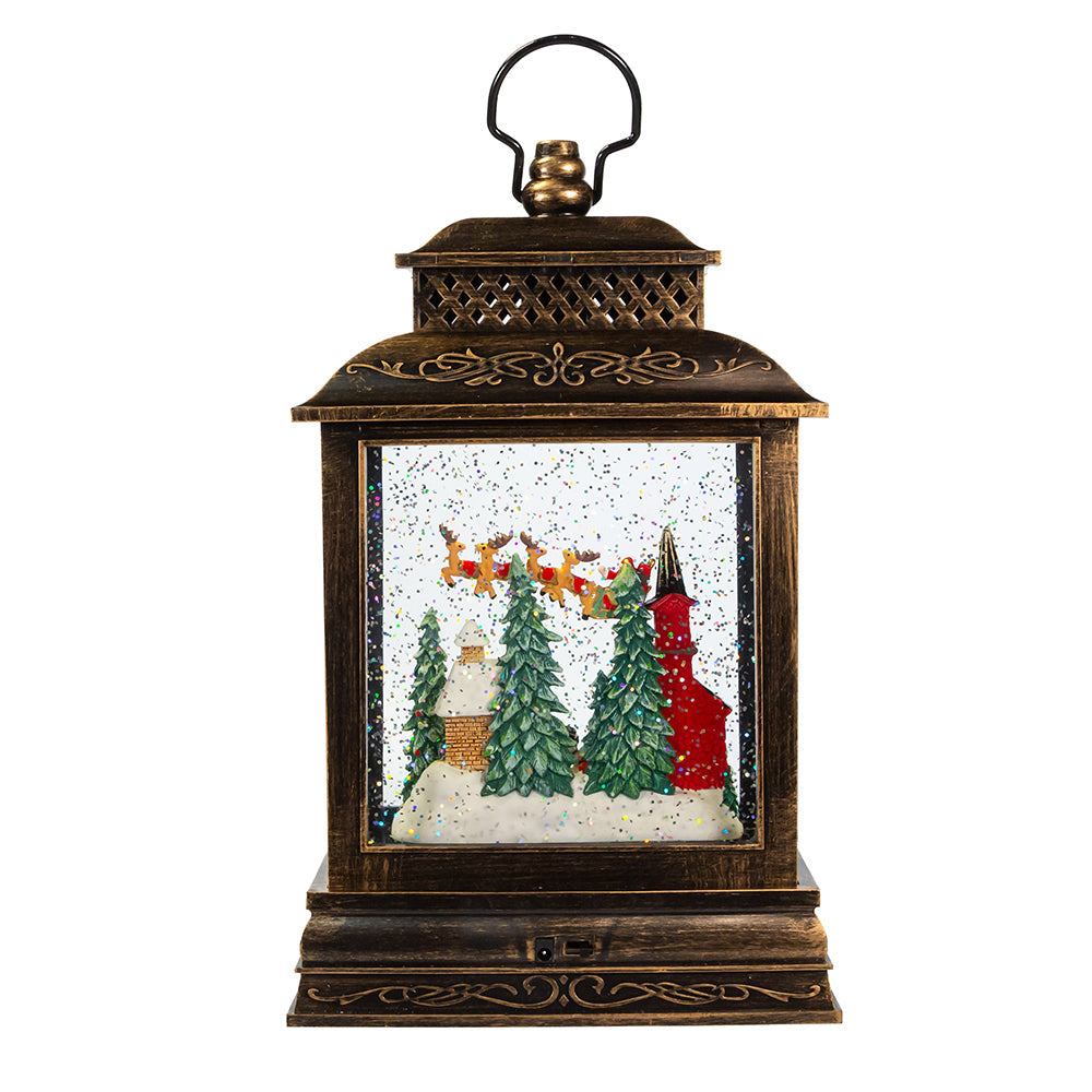 Lighted Santa Water Lantern With Projector