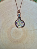 Dried Flower and Moonstone Necklace