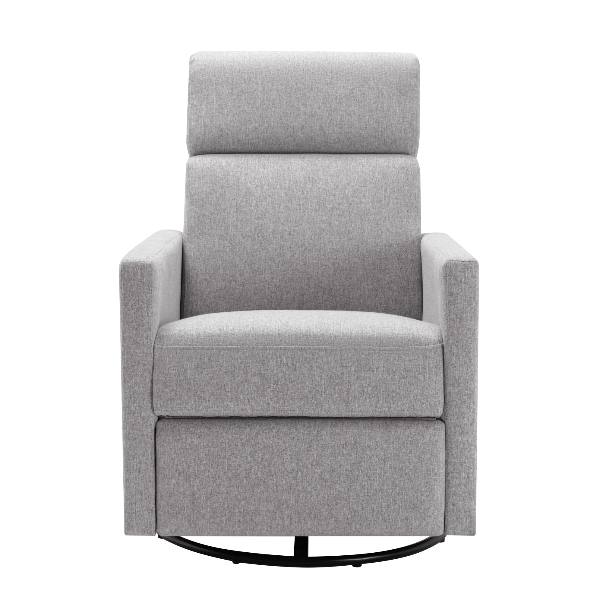 Modern Upholstered Rocker Nursery Chair Plush Seating Glider Swivel Recliner Chair, Gray Linen