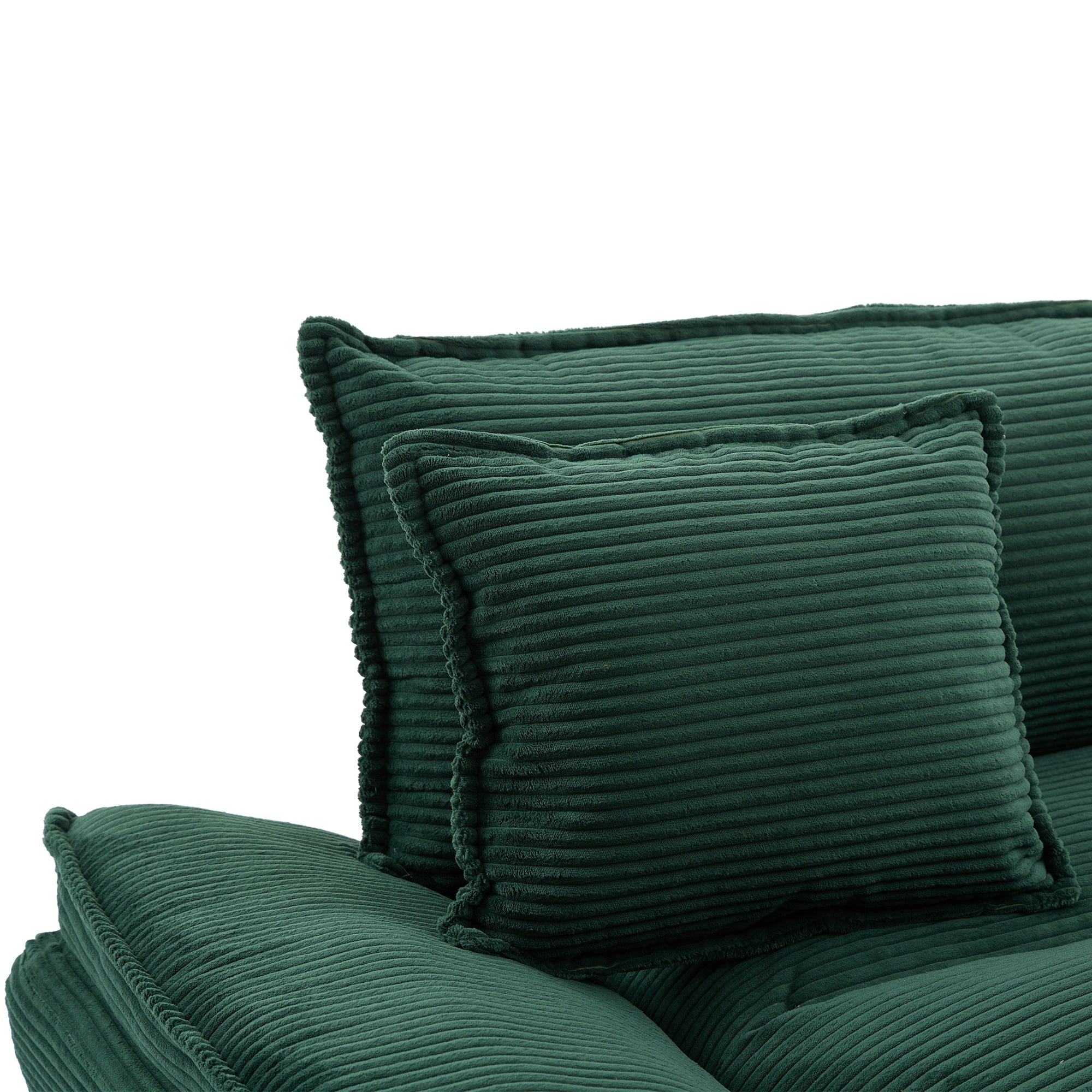 Corduroy Sofa Sleeper Couch Loveseat Sofa with Pillows Comfy Upholstered Deep Seat Sofa for Bedroom,Living Room,Apartment,Office,Dorm-Green Corduroy
