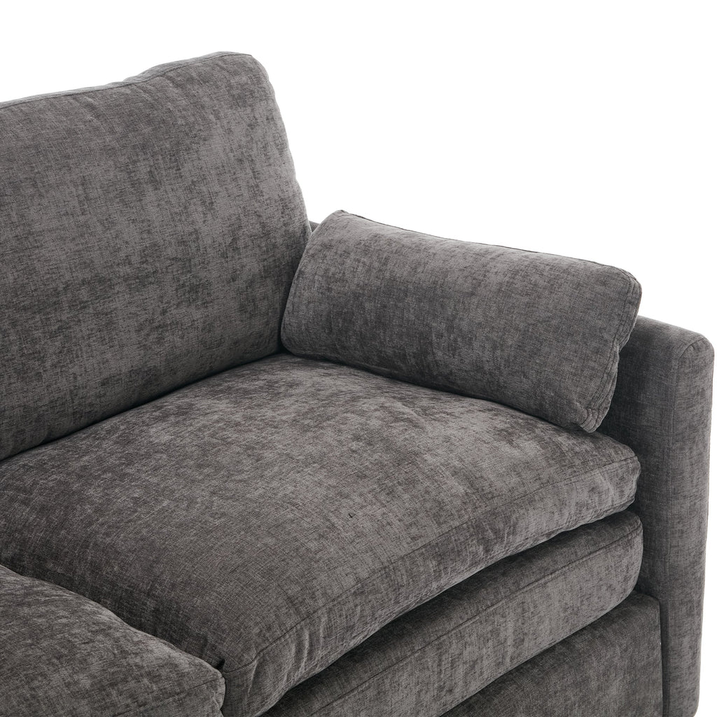 Cozy Upholstered Sofa Set Oversized Comfy Cloud Sofa Double Cushion Sofa Group Plush Cushion Sofa Couch for Living Room, Grey