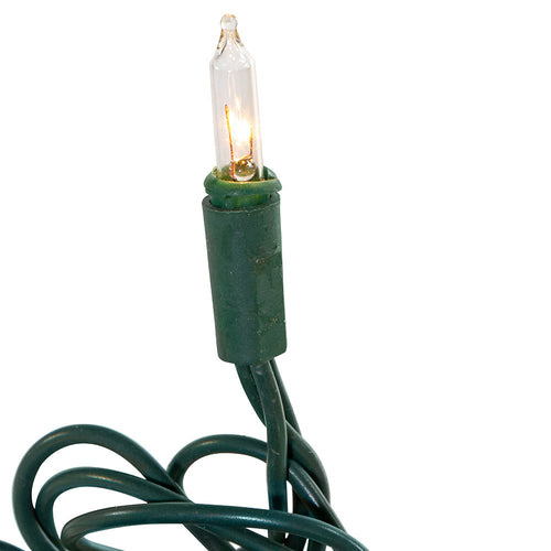 100-Light Clear Light Set With Green Wire