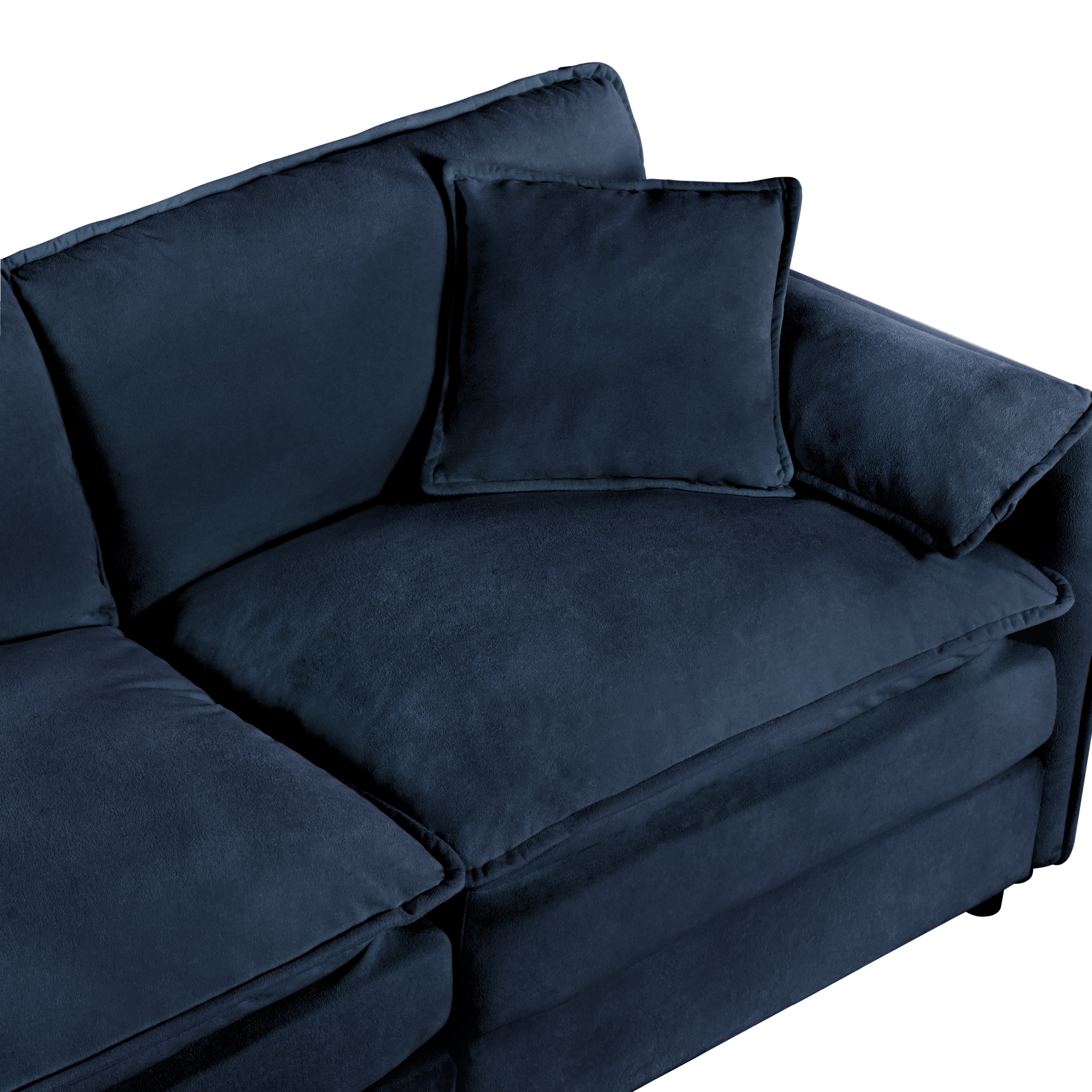Modular Sectional Sofa, Oversized Deep Seat U Shaped Couch Set for Living Room, 4-Seater Comfy Cloud Couches with Two Movable Ottomans, DIY Combination, Chenille,Blue