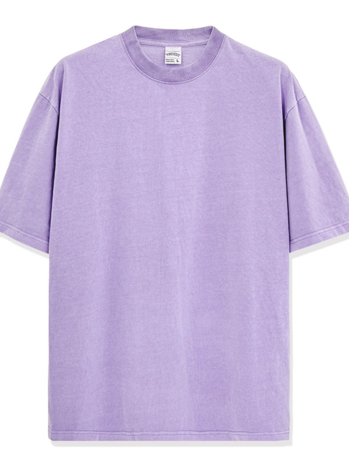 Round Neck Washed T-Shirt Plus Size