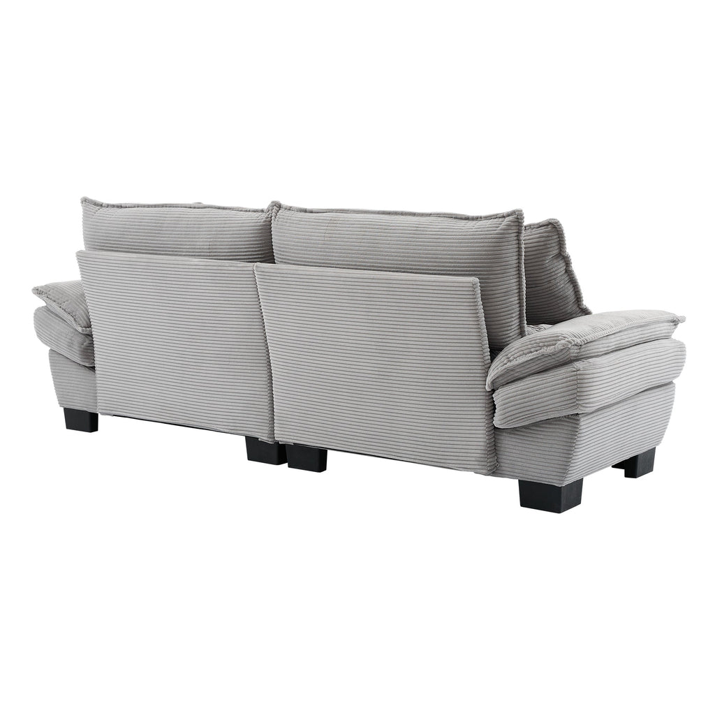 Corduroy Sofa Sleeper Couch Loveseat Sofa with Pillows Comfy Upholstered Deep Seat Sofa for Bedroom,Living Room,Apartment,Office,Dorm-Light Grey Corduroy