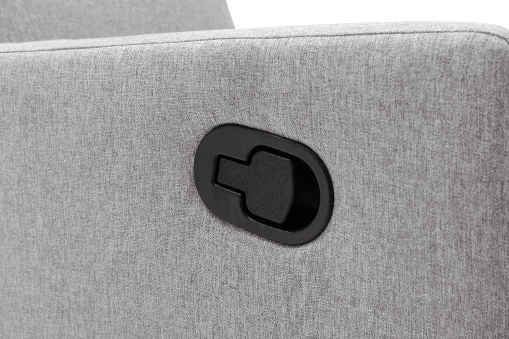 Modern Upholstered Rocker Nursery Chair Plush Seating Glider Swivel Recliner Chair, Gray Linen
