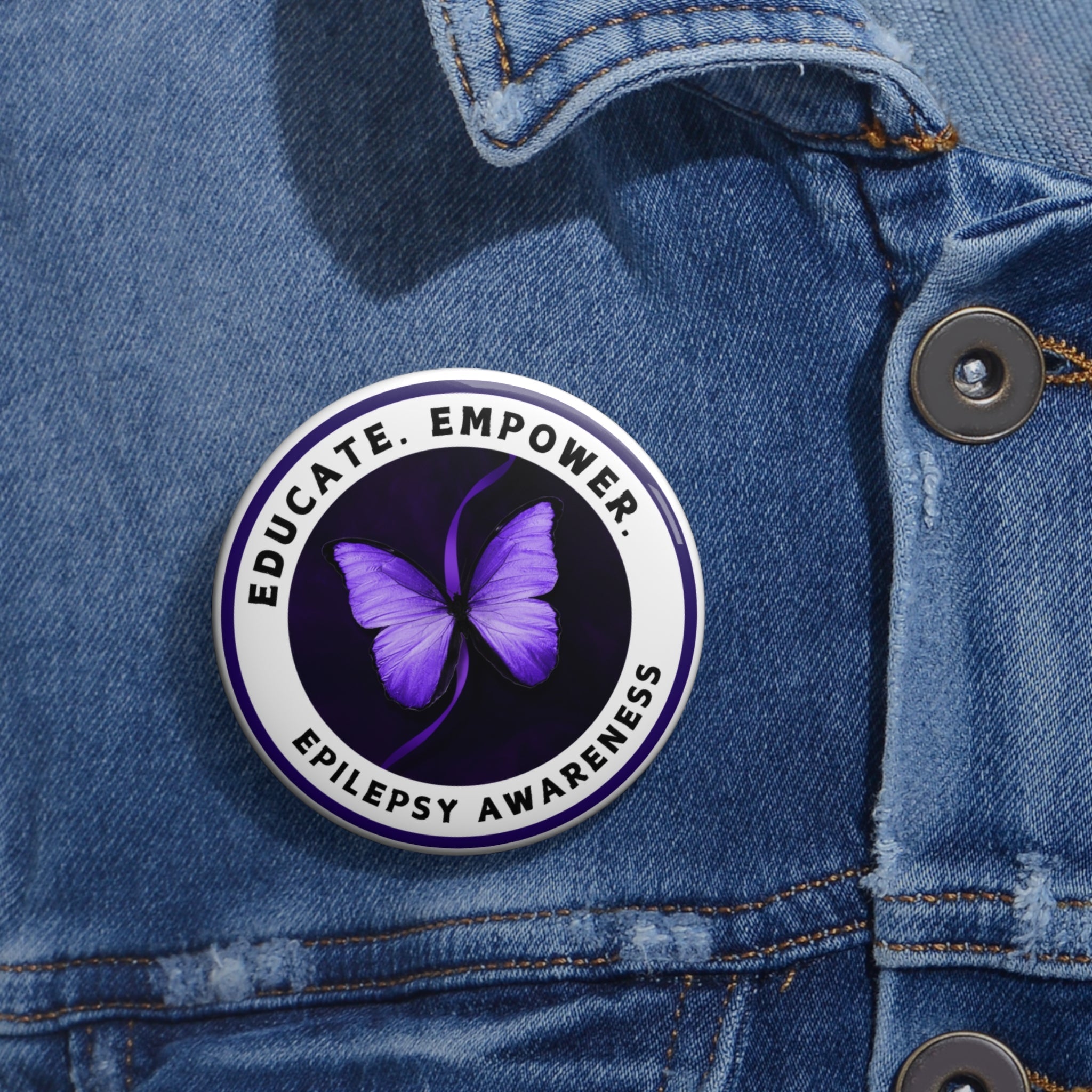 Educate. Empower. Epilepsy Awareness – Pinback Button