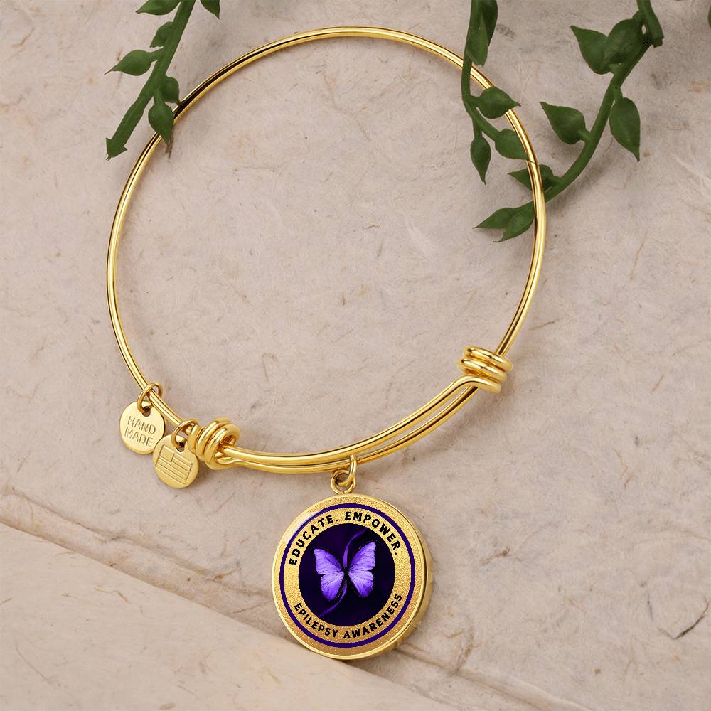 Educate, Empower: Epilepsy Awareness Bracelet in Gold