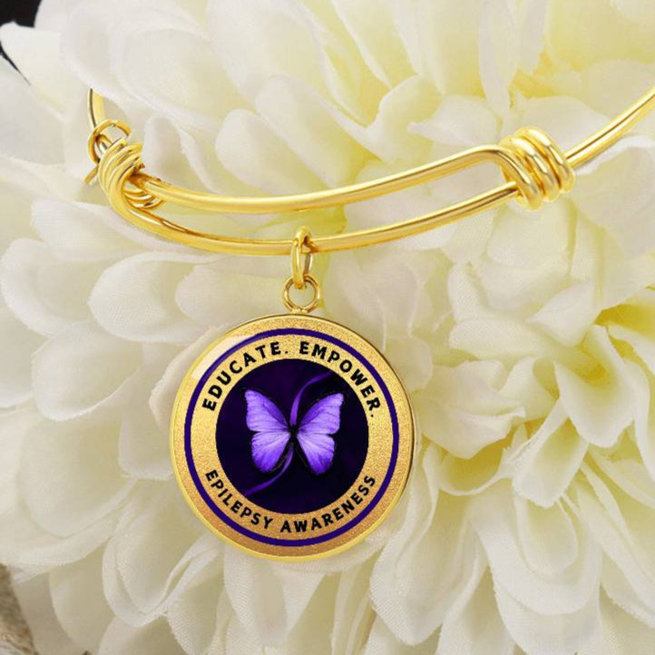 Educate, Empower: Epilepsy Awareness Bracelet in Gold