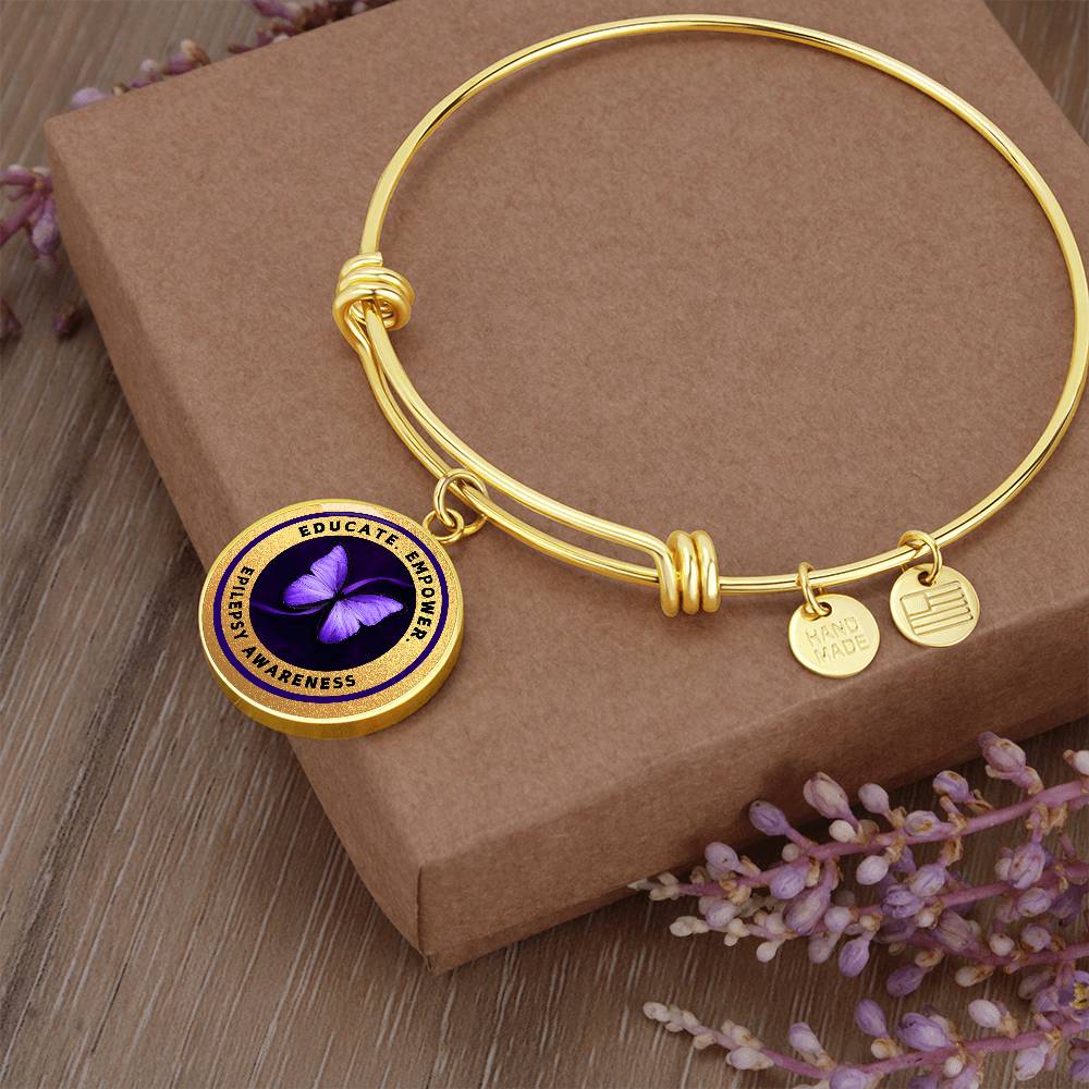 Educate, Empower: Epilepsy Awareness Bracelet in Gold