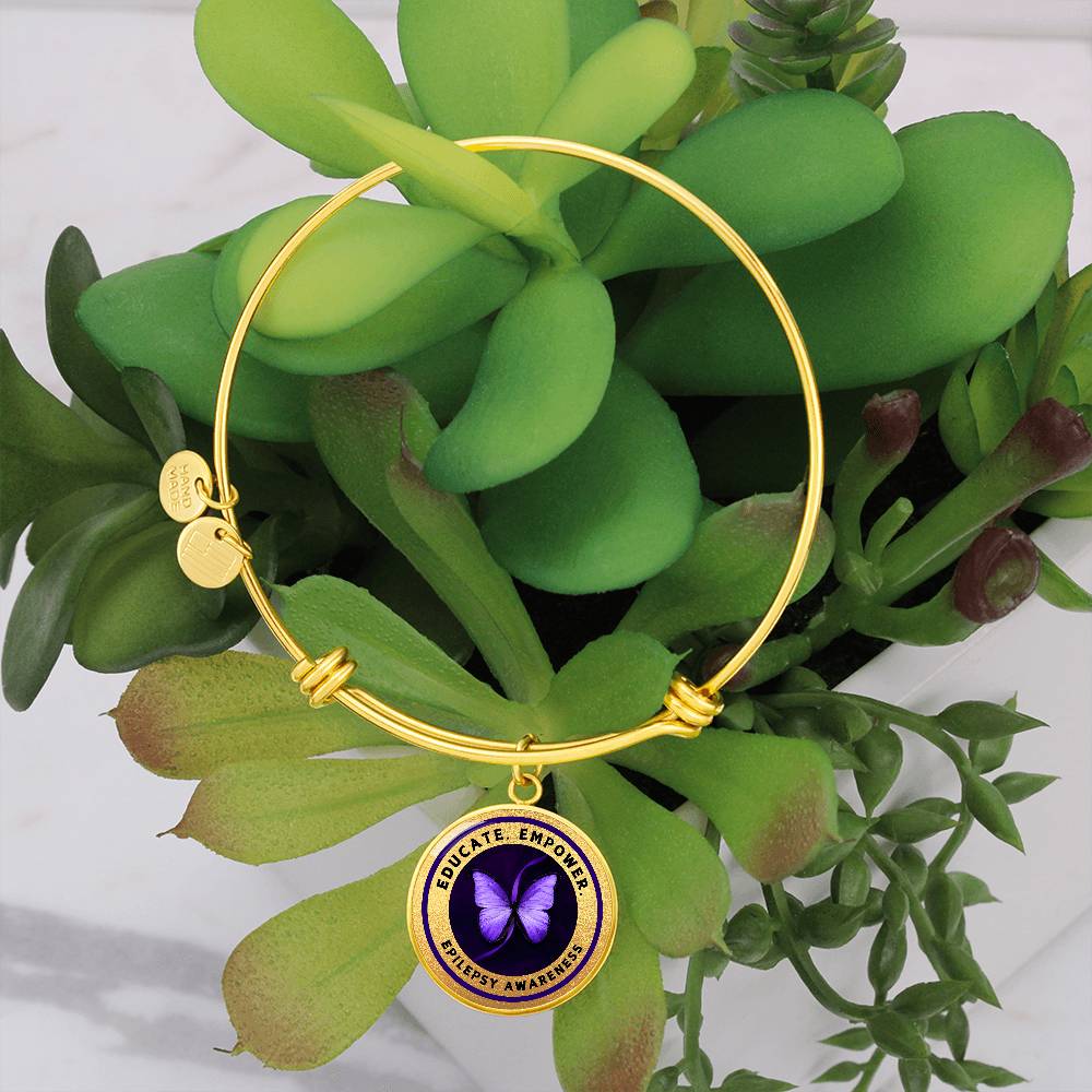 Educate, Empower: Epilepsy Awareness Bracelet in Gold