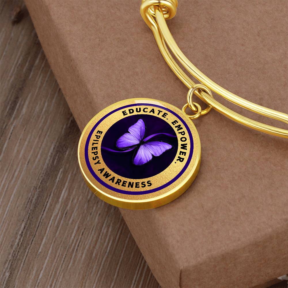 Educate, Empower: Epilepsy Awareness Bracelet in Gold