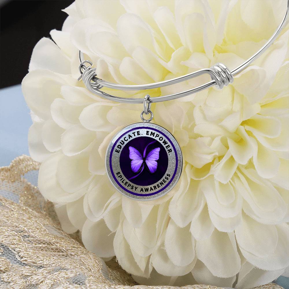 Educate, Empower: Epilepsy Awareness Bracelet in Silver