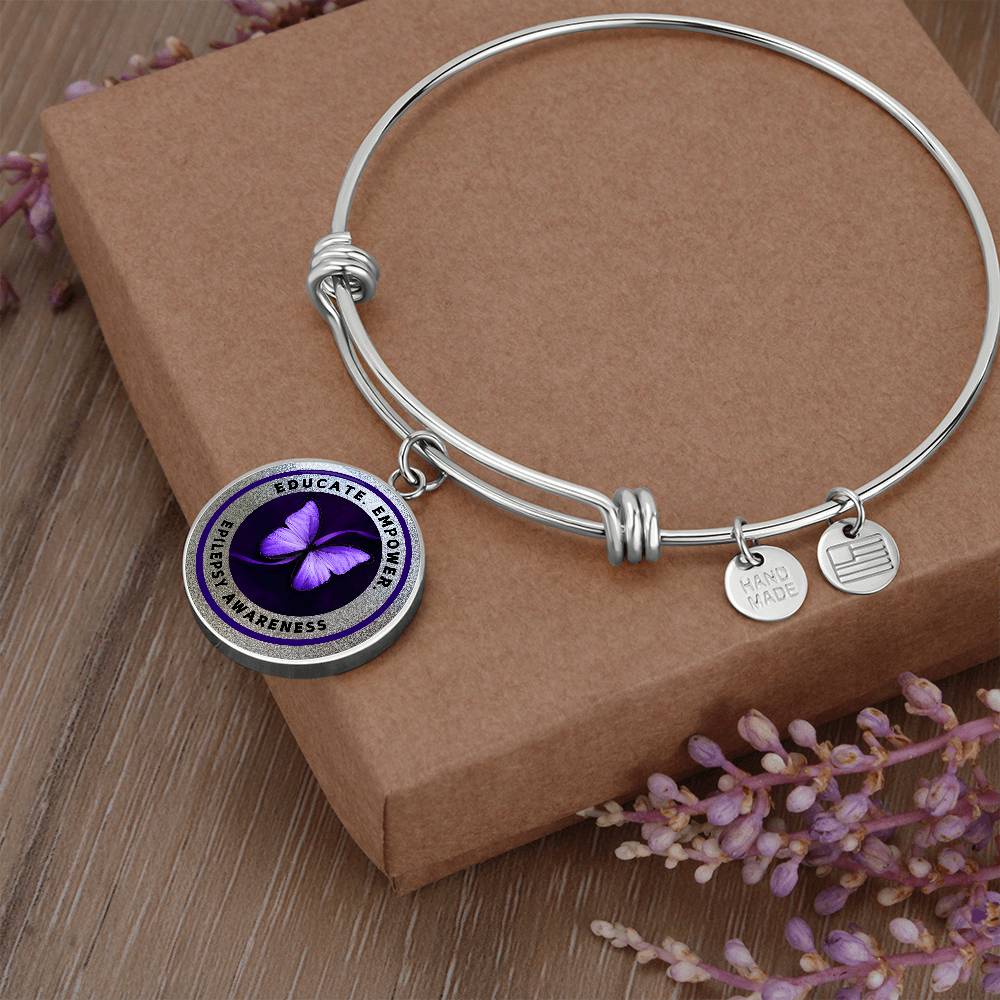 Educate, Empower: Epilepsy Awareness Bracelet in Silver