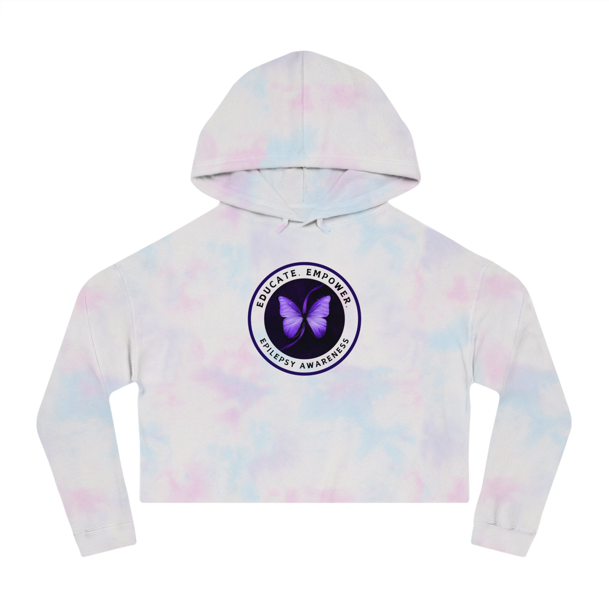 Educate, Empower Epilepsy Awareness Women's Cropped Hooded Sweatshirt