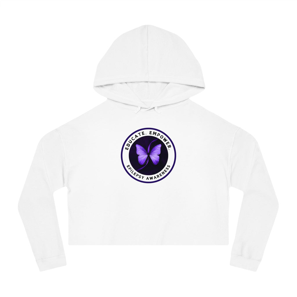 Educate, Empower Epilepsy Awareness Women's Cropped Hooded Sweatshirt