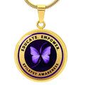 Education, Empower: Epilepsy Awareness Necklace in Gold