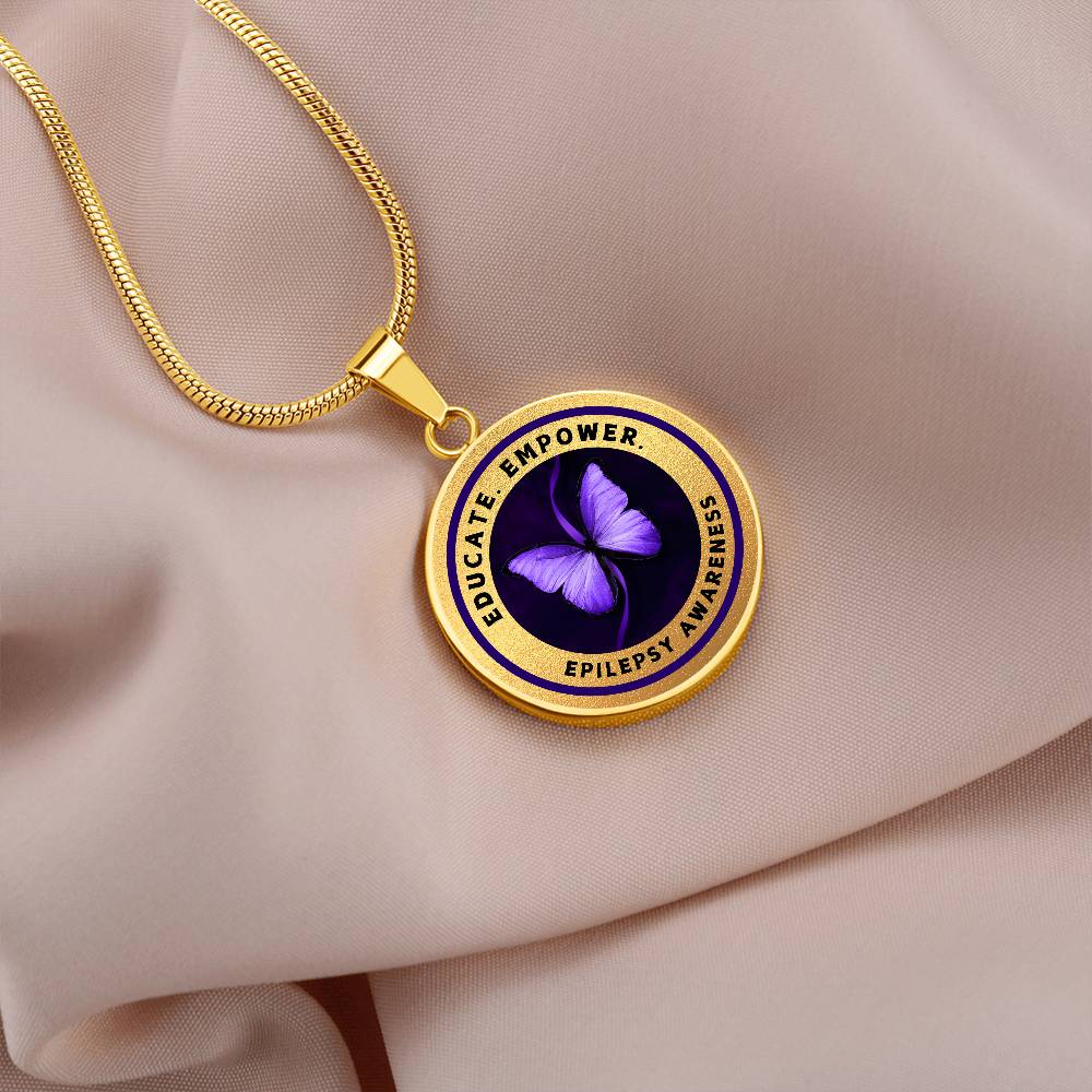 Education, Empower: Epilepsy Awareness Necklace in Gold