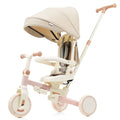 7 in 1 Baby Tricycle, Foldable Toddler Tricycle with Removable and Adjustable Parent Handle, Toddler Push Bike with Removable Pedal, Canopy, and Guardrail, Tricycle for 12-72 Months, pink