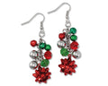 Red Bows with Beads - Earrings