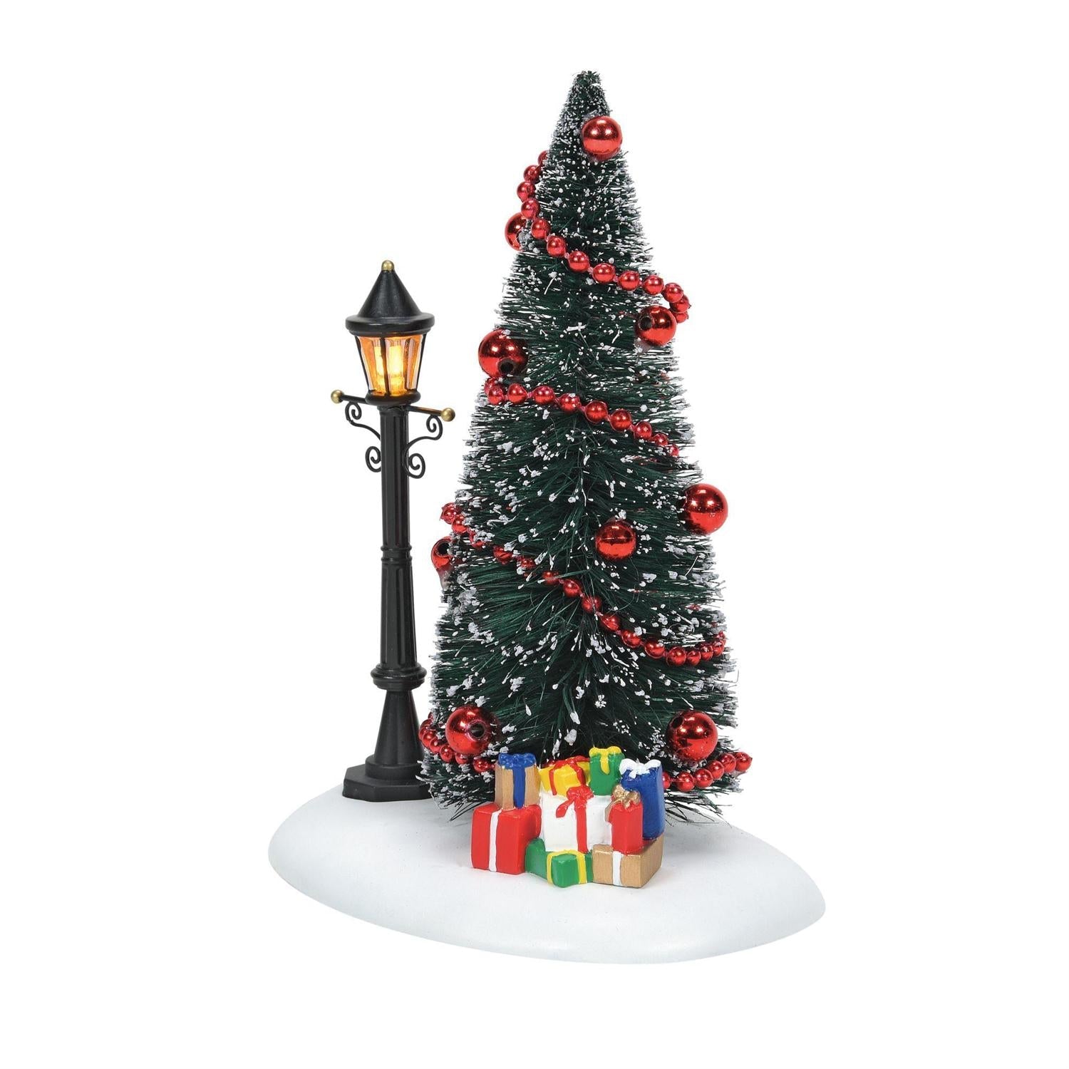 Lighted Street lamp and Tree