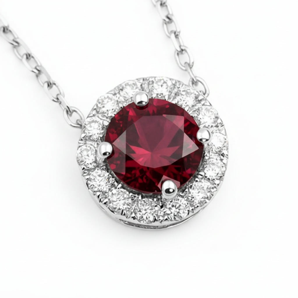 "Endless Love Collection" 14k Gold w/ Diamond Halo Portuguese Cut Cremation Pendant 5.5mm w/chain