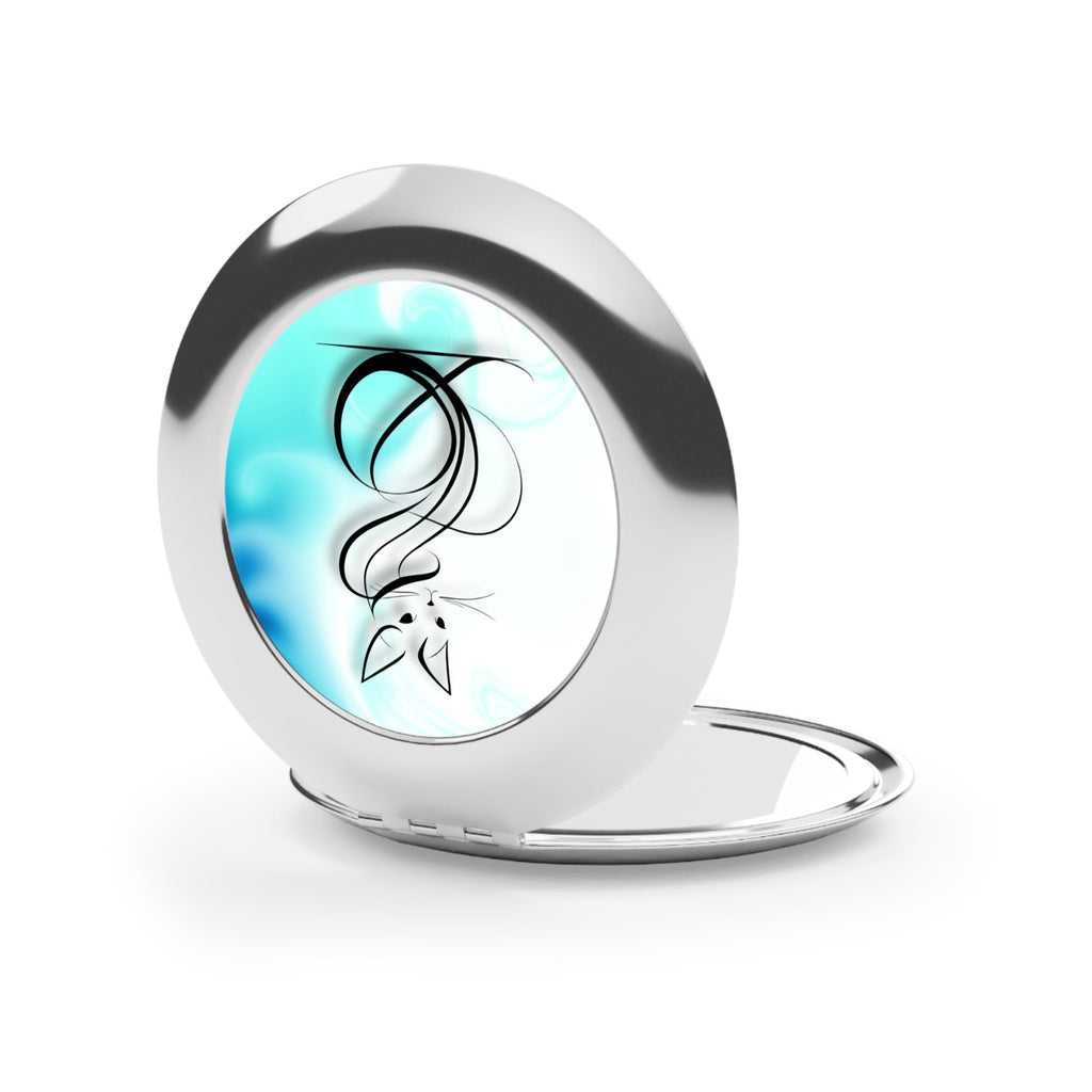 Elegant Swirly Cat Compact Travel Mirror
