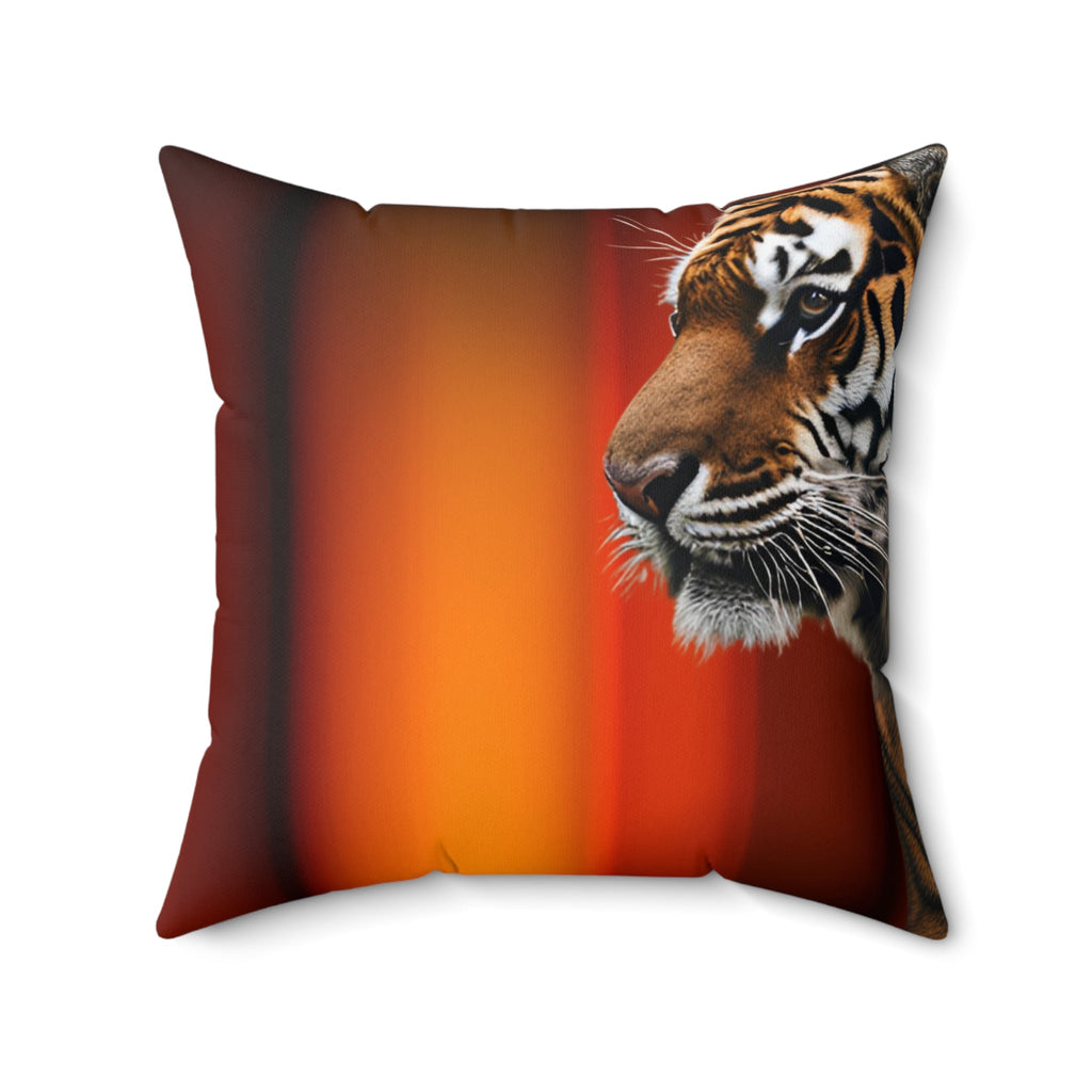 Elegant Tiger Print Square Pillow - Vibrant Home Decor