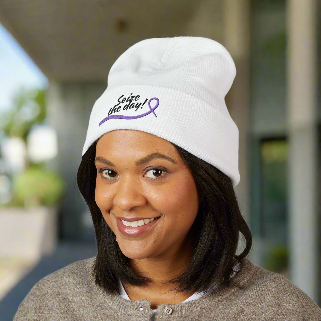 Embroidered Seize the Day Beanie