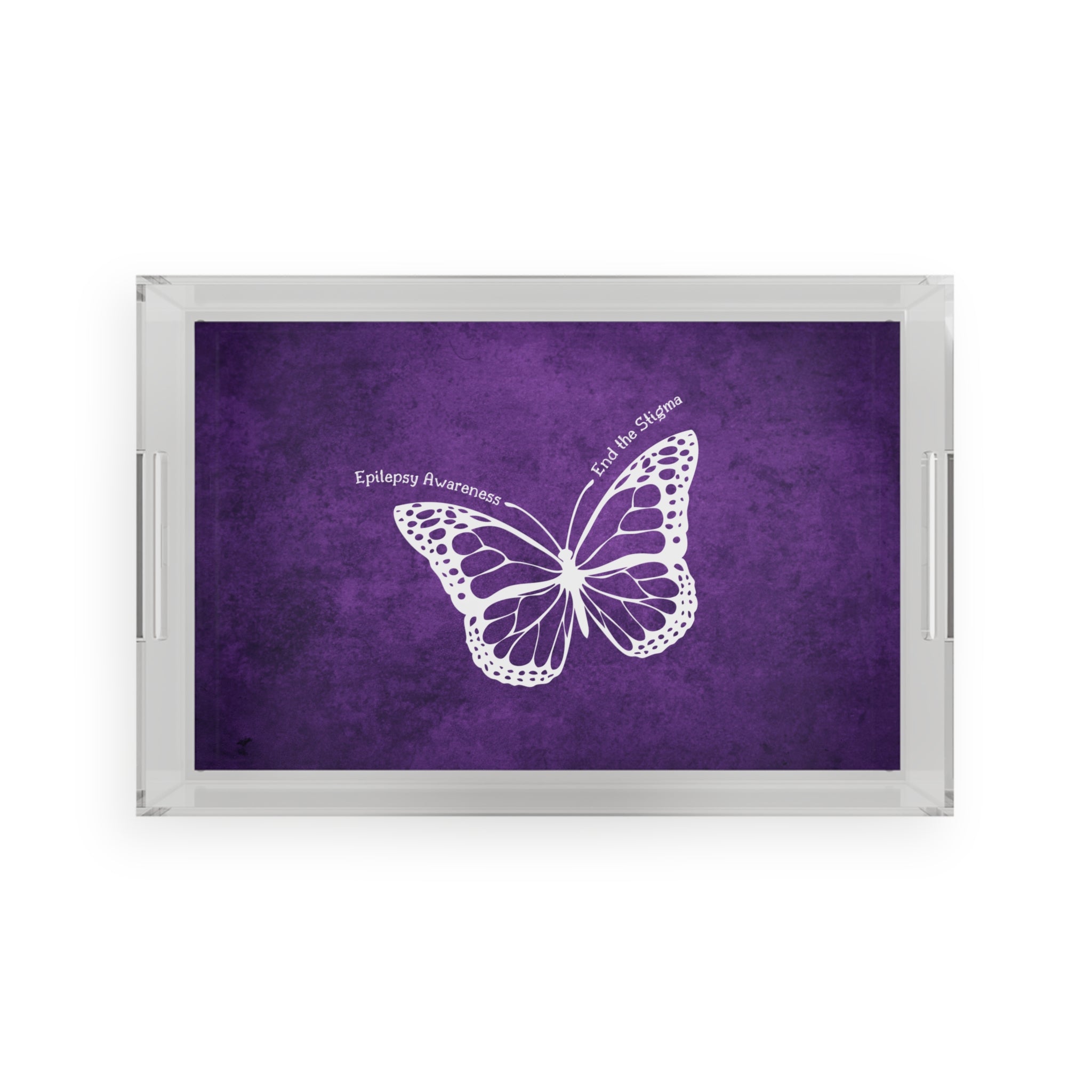 Epilepsy Awareness Butterfly Acrylic Serving Tray