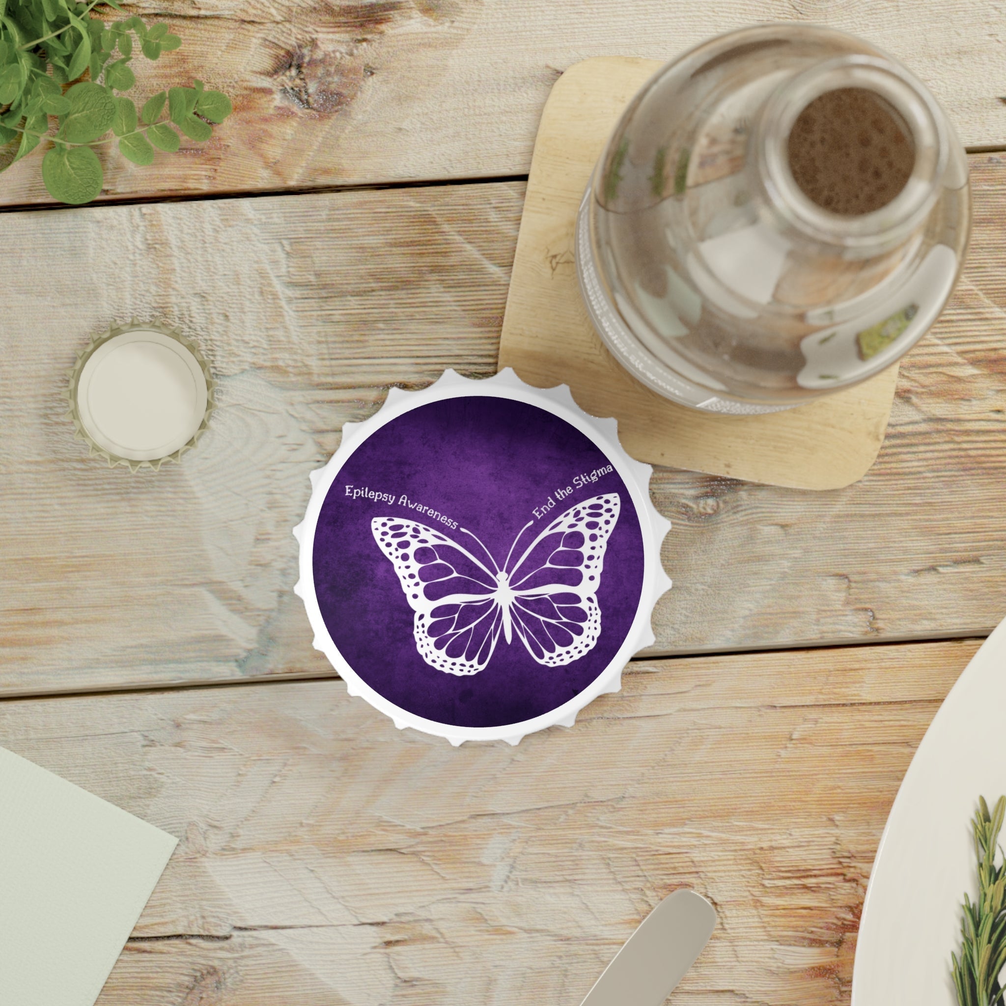 Epilepsy Awareness Butterfly Bottle Opener - End the Stigma