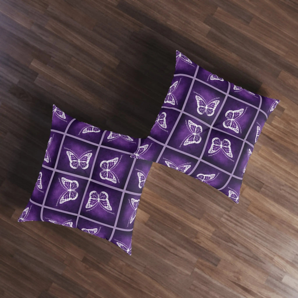 Epilepsy Awareness Butterfly Tufted Floor Pillow