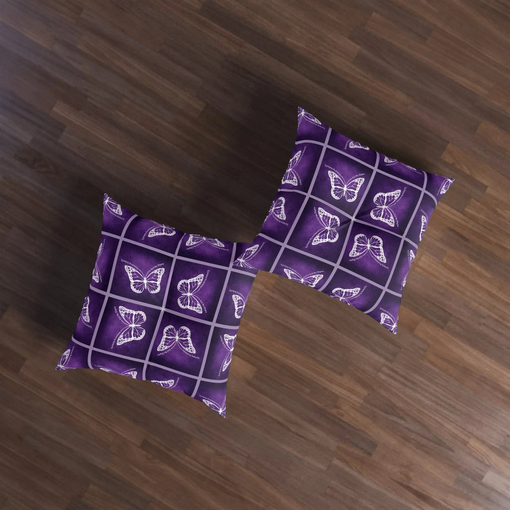 Epilepsy Awareness Butterfly Tufted Floor Pillow