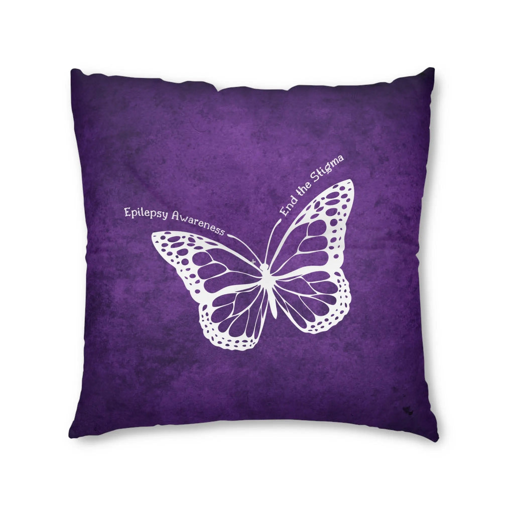 Epilepsy Awareness Butterfly Tufted Floor Pillow - End the Stigma