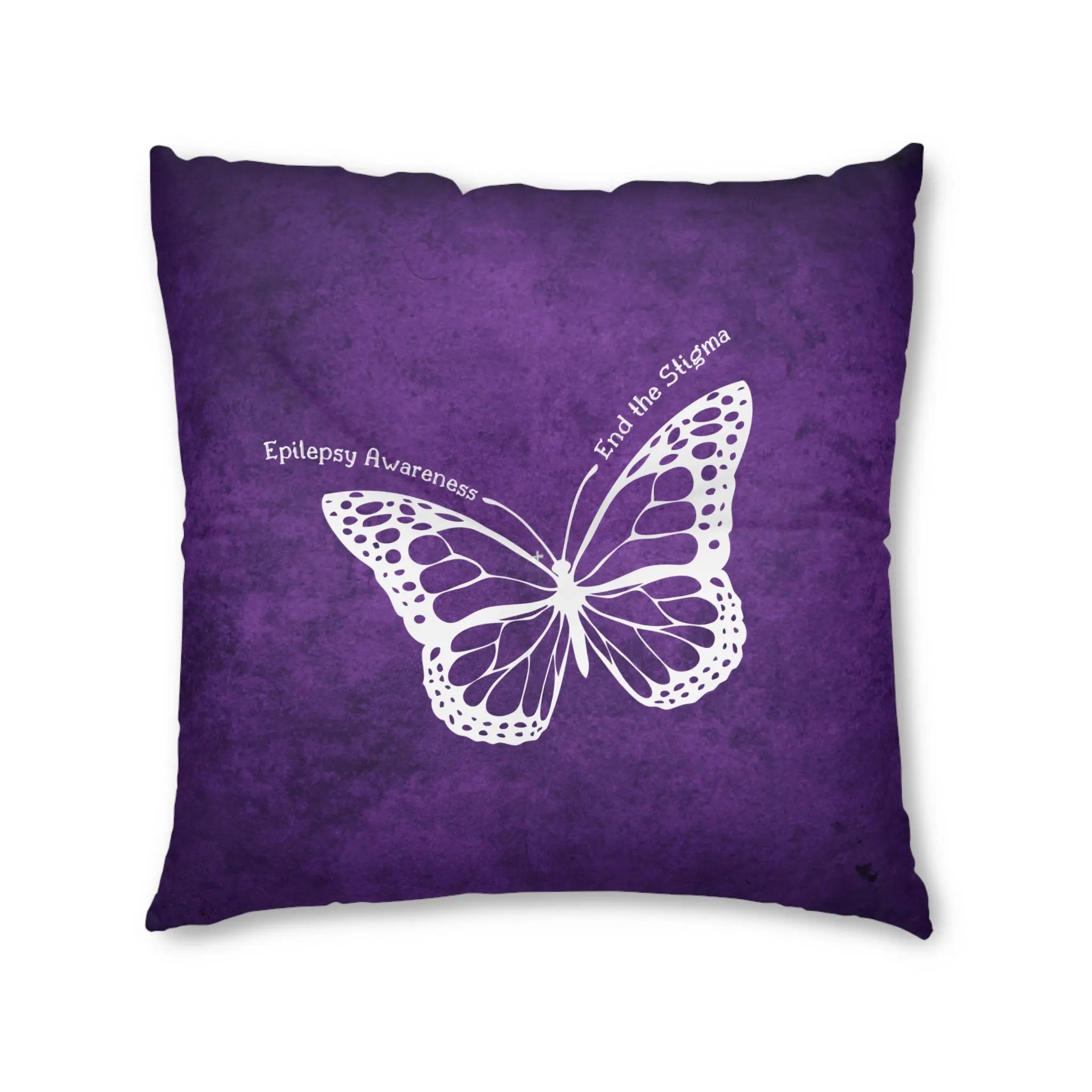 Epilepsy Awareness Butterfly Tufted Floor Pillow - End the Stigma
