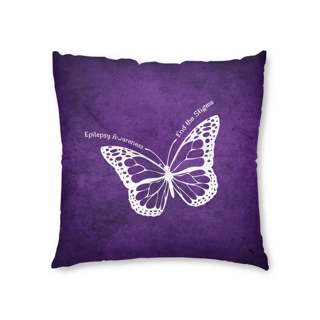 Epilepsy Awareness Butterfly Tufted Floor Pillow - End the Stigma
