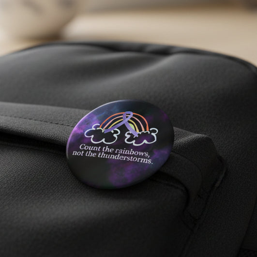 Epilepsy Awareness Pin Button - Count the Rainbows Design for Advocacy