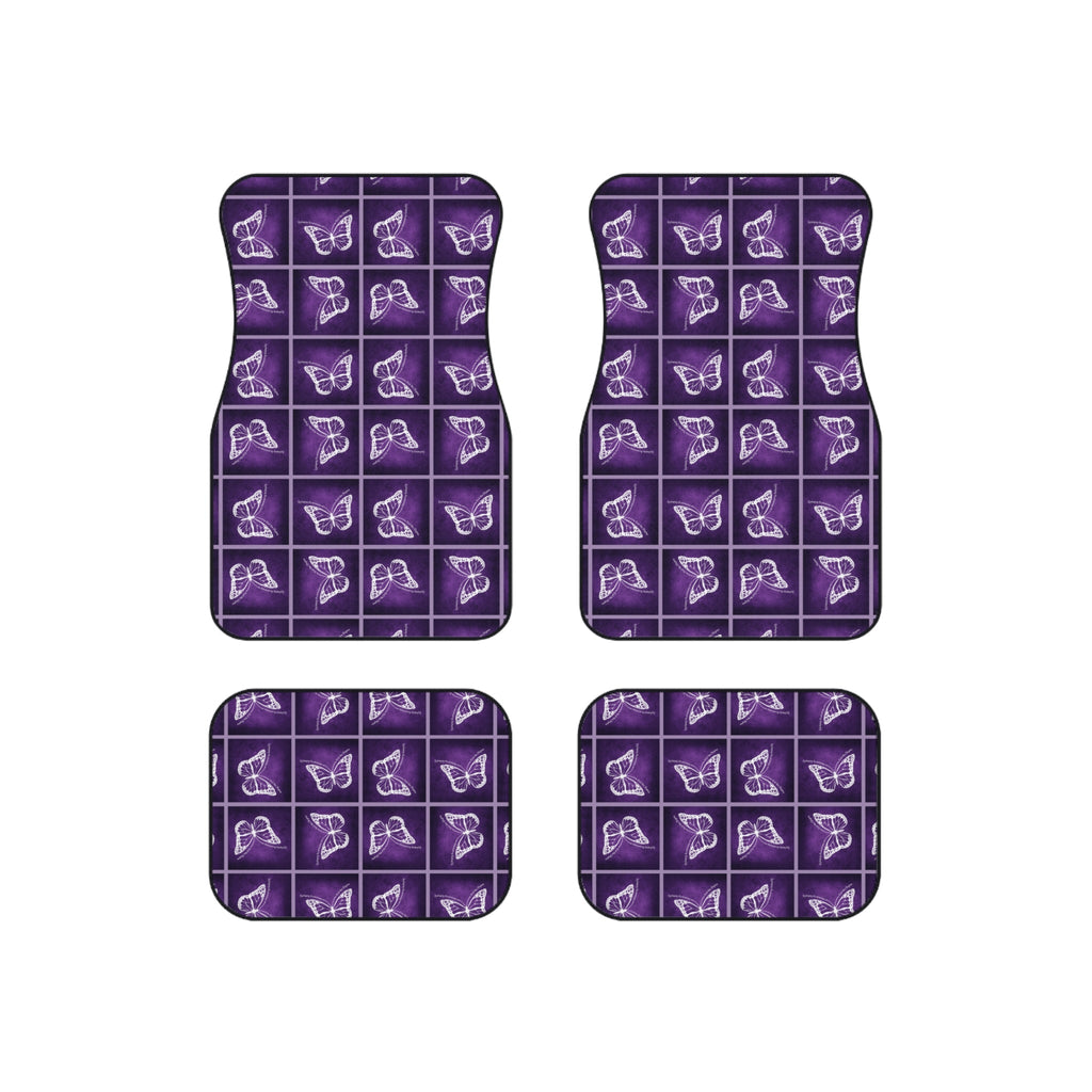 Epilepsy Butterfly Car Mats Set - Elegant Purple Floor Protection