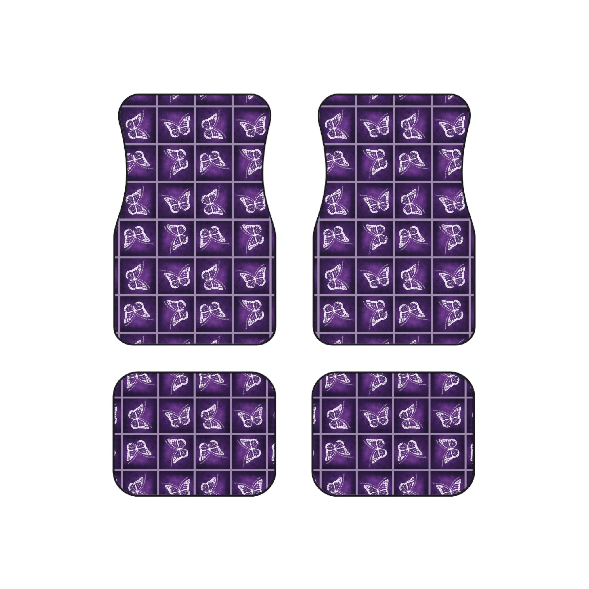 Epilepsy Butterfly Car Mats Set - Elegant Purple Floor Protection