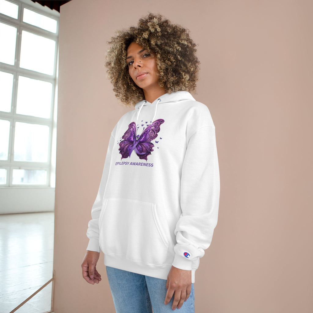 Epilepsy Awareness Butterfly Champion Hoodie – Purple Ribbon Awareness Sweatshirt