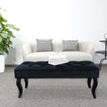 16.5" Tall Dutch Velvet Ottoman Bench