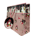 Large Gift Bag - Sledding candy cane penguins