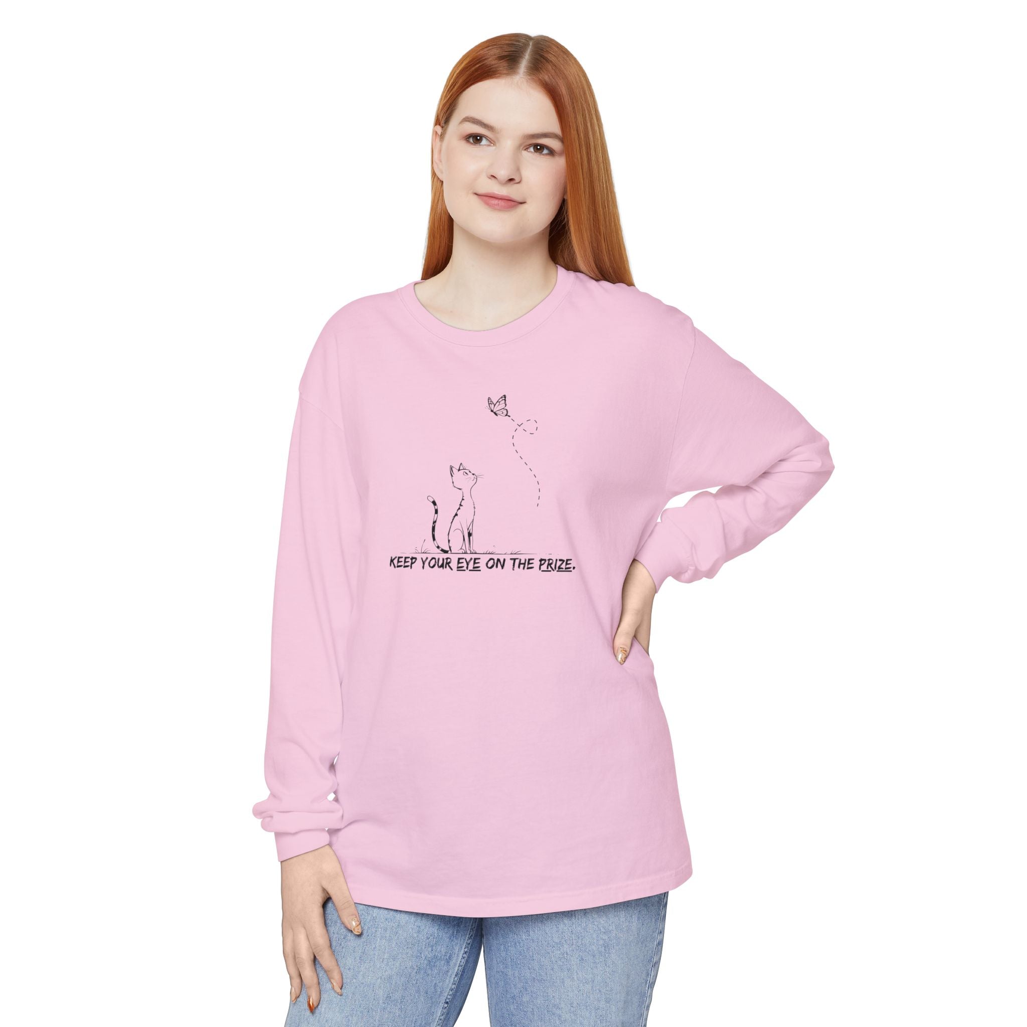 Eye-on-the-Prize Cat-Inspired Long-Sleeve Tee