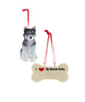 I love My Siberian Husky With Dog Bone Ornaments