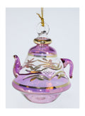 Etched Pyramid Teapot Ornament - Purple Small