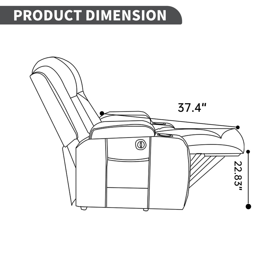 Brown PU Infinite Position Up to 350 LBS Power Lift Recliner Chair for Elderly, Heavy Duty Motion Mechanism with 8-Point Vibration Massage and Lumbar Heating, USB Charging Port, Cup Holders